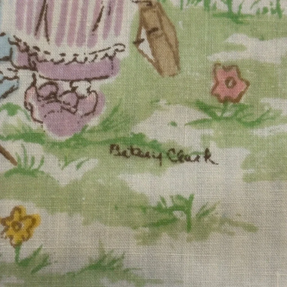 Vintage Betsey Clark‎ Flat Sheet 64x94 Children Cottagecore Quilt Craft Fabric